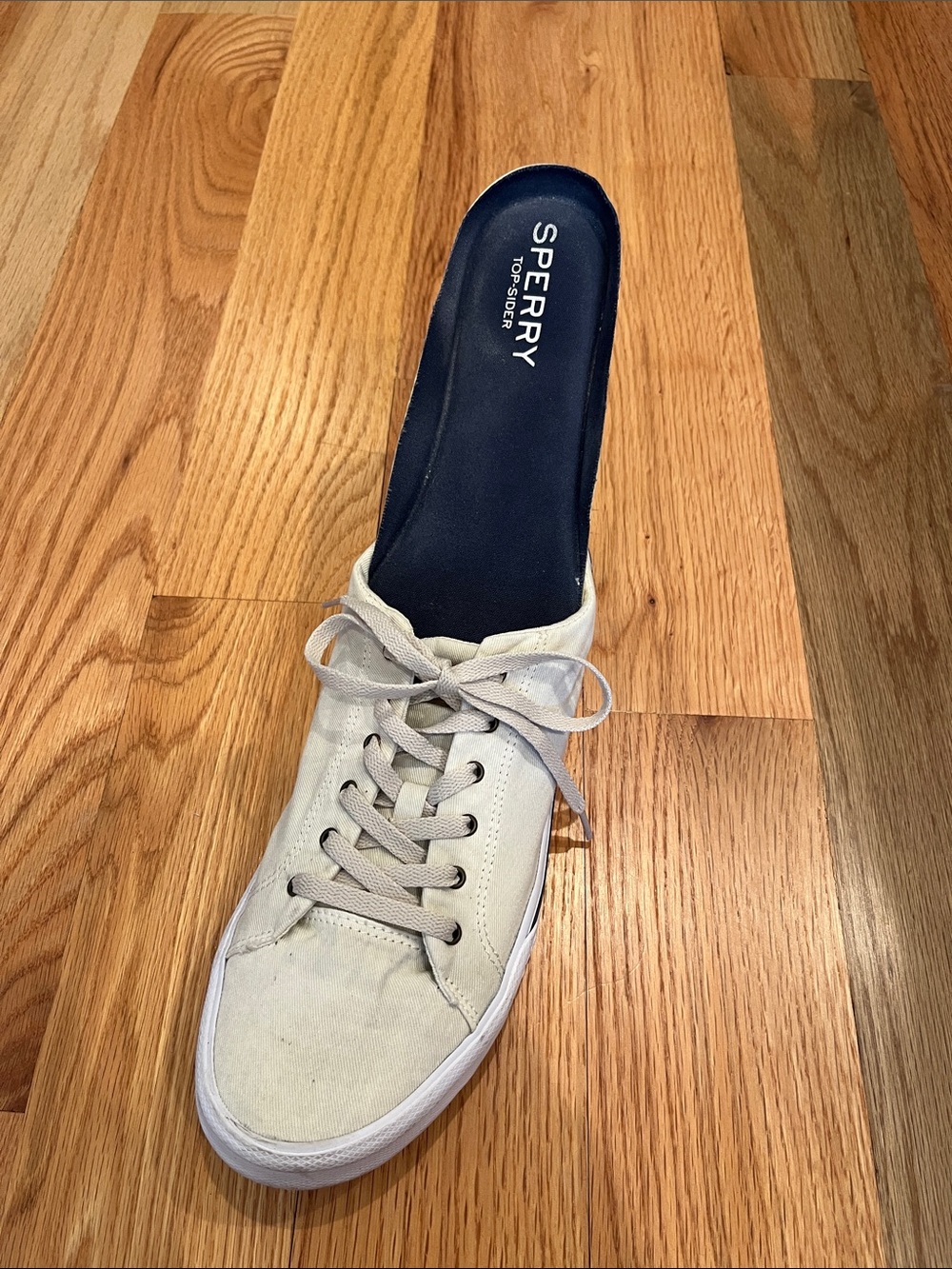 Men's Sperry Low-Top Canvas Sneakers in Light Beige - Picture 8 of 9
